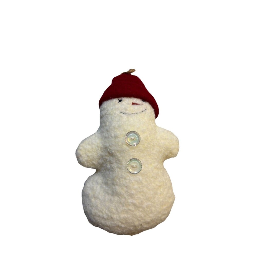 Woof & Poof Snowman with red Hat Ornament Plush Ultra Rare HTF